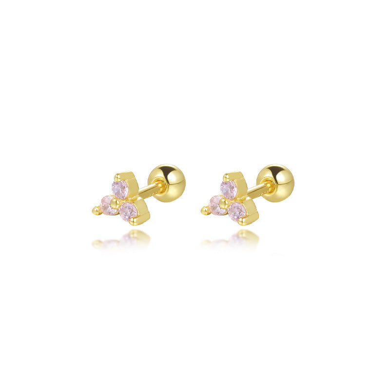 S925 Sterling Silver Colorful Zircon Stud Earrings