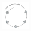 S925 Sterling Silver Moissanite Four-Leaf Clover Bracelet
