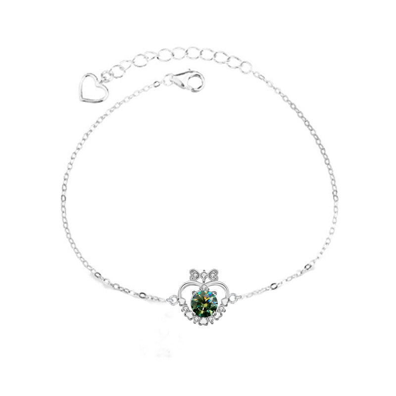 925 Sterling Silver Colored Moissanite Bracelet