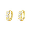S925 Sterling Silver Heart-Shaped Zircon Huggie Earrings