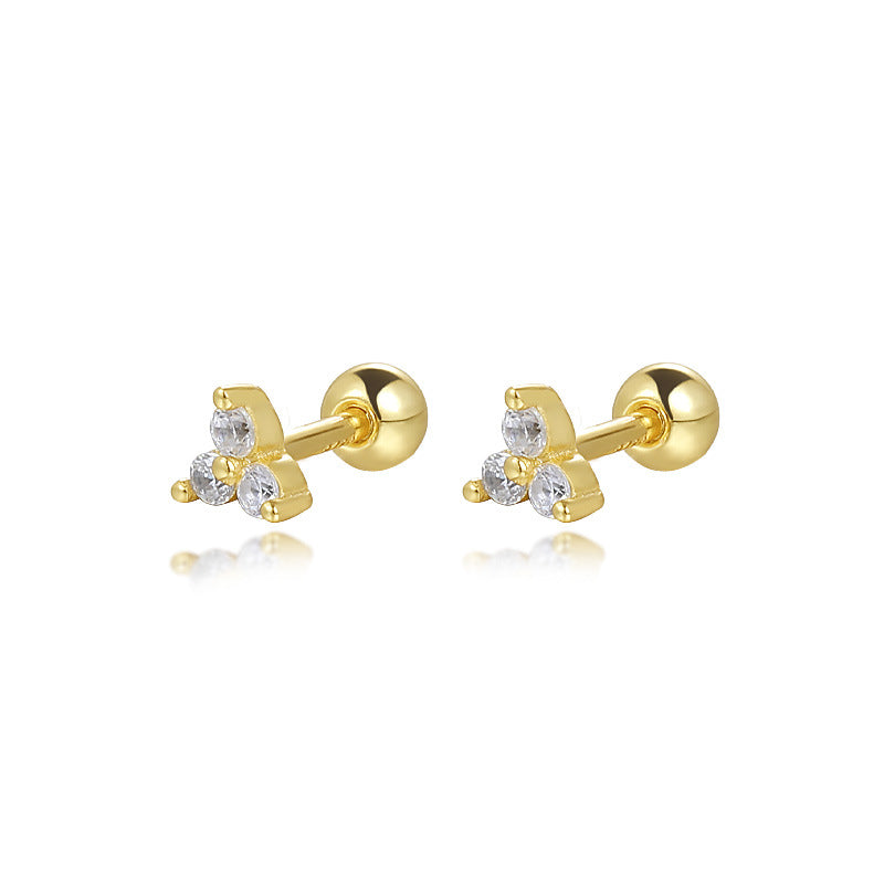 S925 Sterling Silver Colorful Zircon Stud Earrings