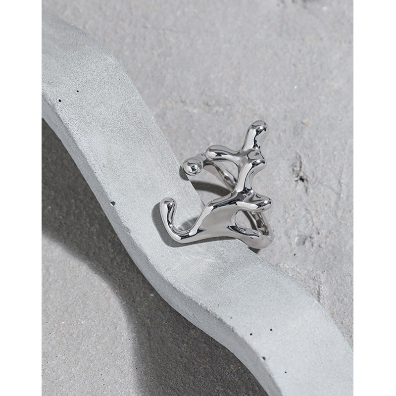 Abstract Sculptural Statement Ring – wholesale silver rings