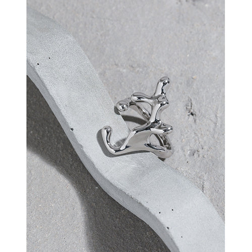 Abstract Sculptural Statement Ring – wholesale silver rings