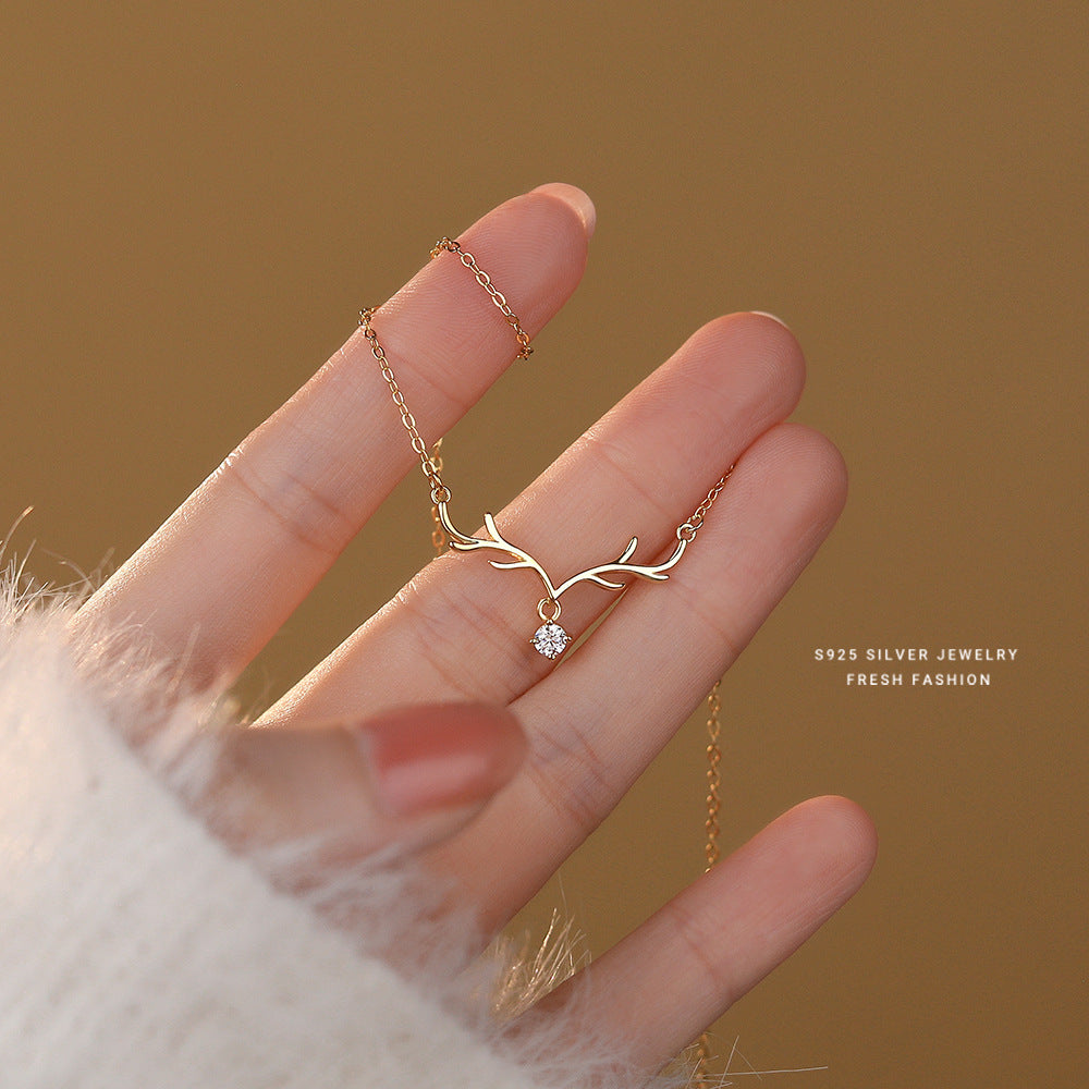 "Always with You" Antler Christmas Necklace