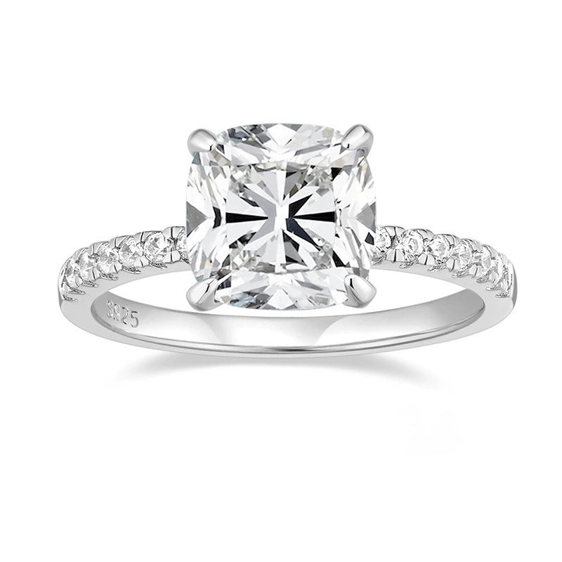 Classic 4 Carat Cushion Cut CZ Engagement Ring – image 7