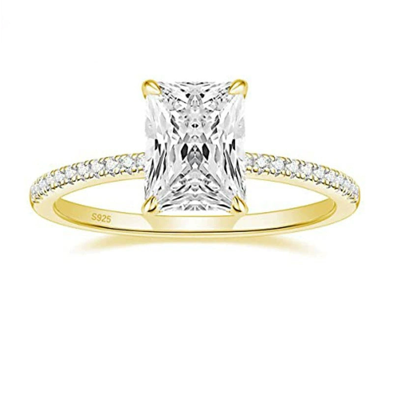 Classic 7x9mm Radiant Cut CZ Pavé Engagement Ring – image 7