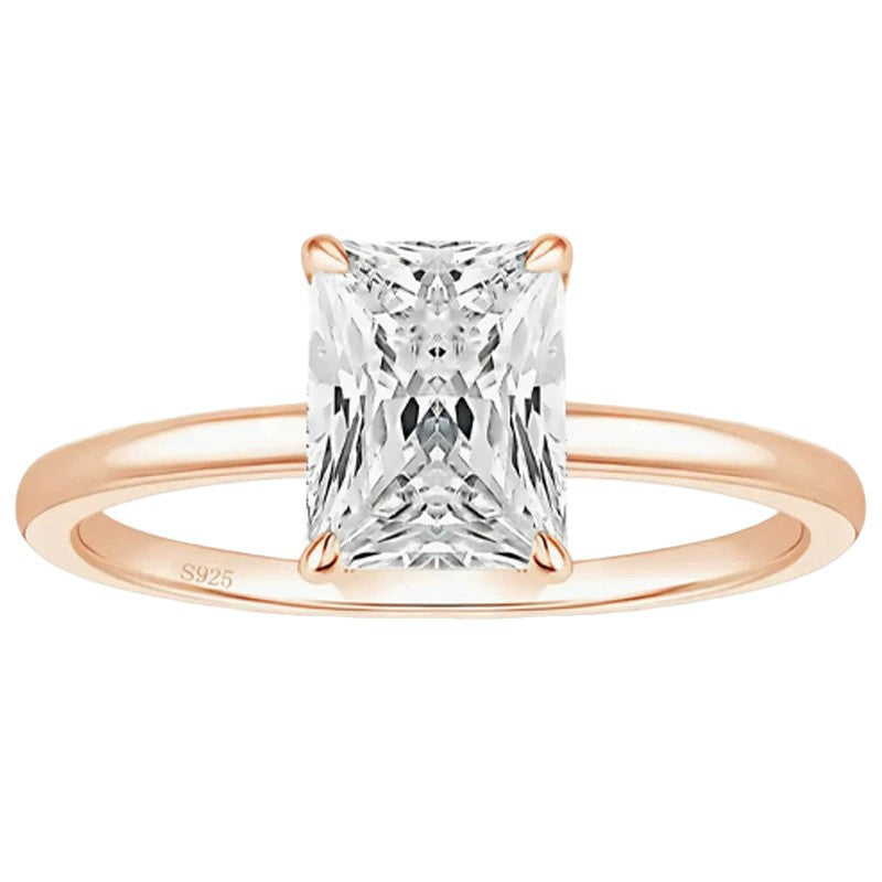 Classic 3 Carat Radiant Cut Solitaire Ring – image 5