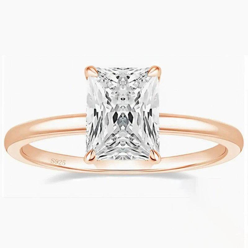 Classic 3 Carat Radiant Cut Solitaire Ring – image 8