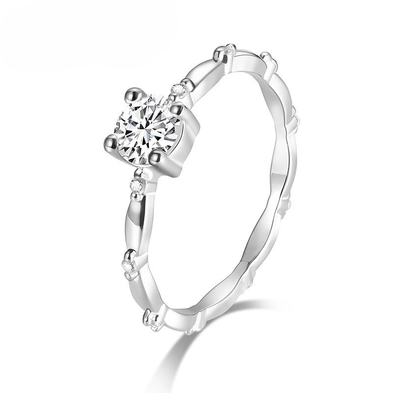 0.5 Carat Moissanite Bamboo Band Ring