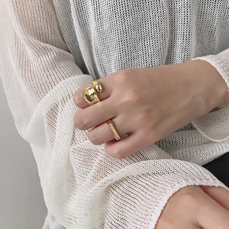 Asymmetric Teardrop Open Ring – image 4