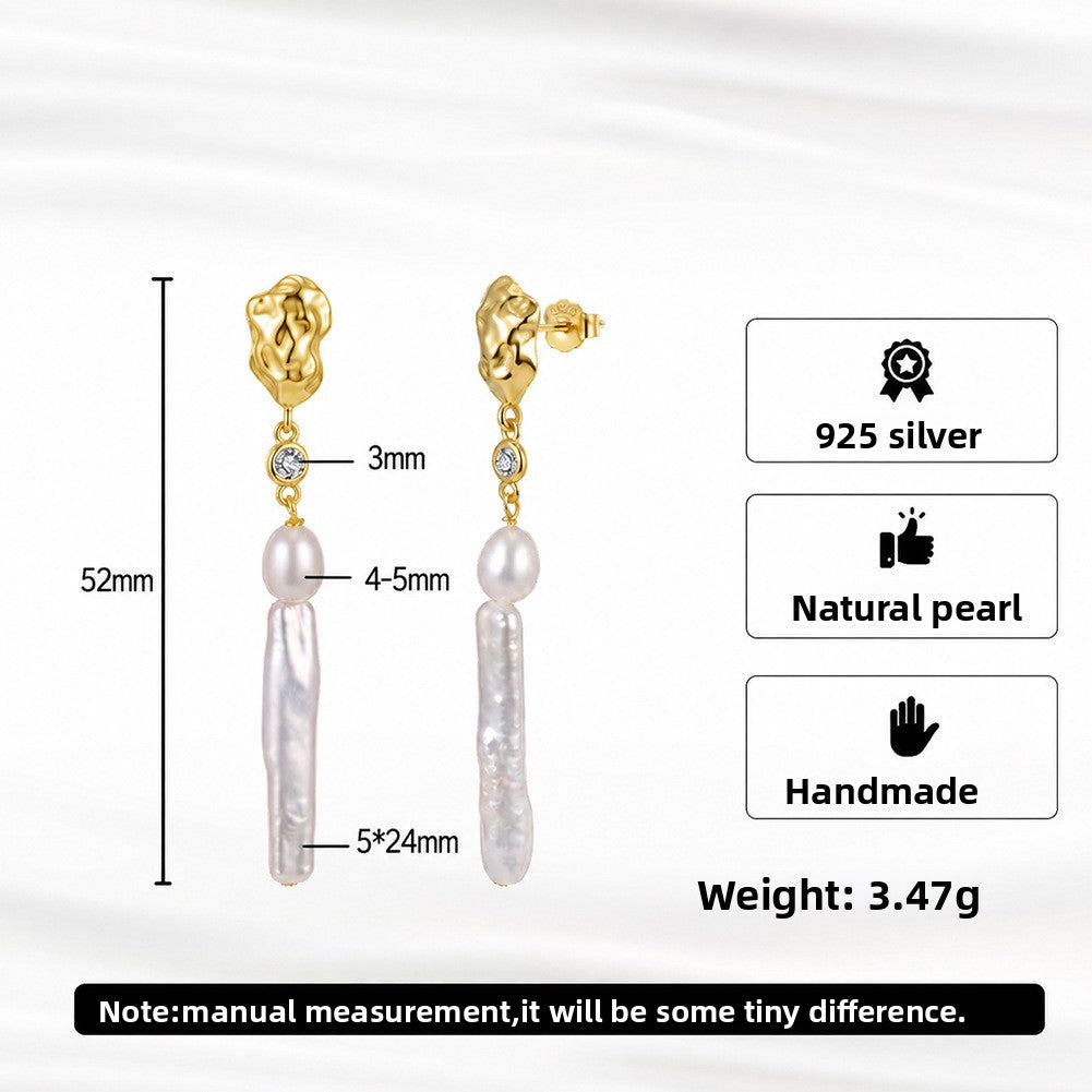Baroque Freshwater Pearl Long Drop Earrings – image 5