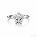 S925 Sterling Silver Water Drop Moissanite Ring Simple Engagement Ring