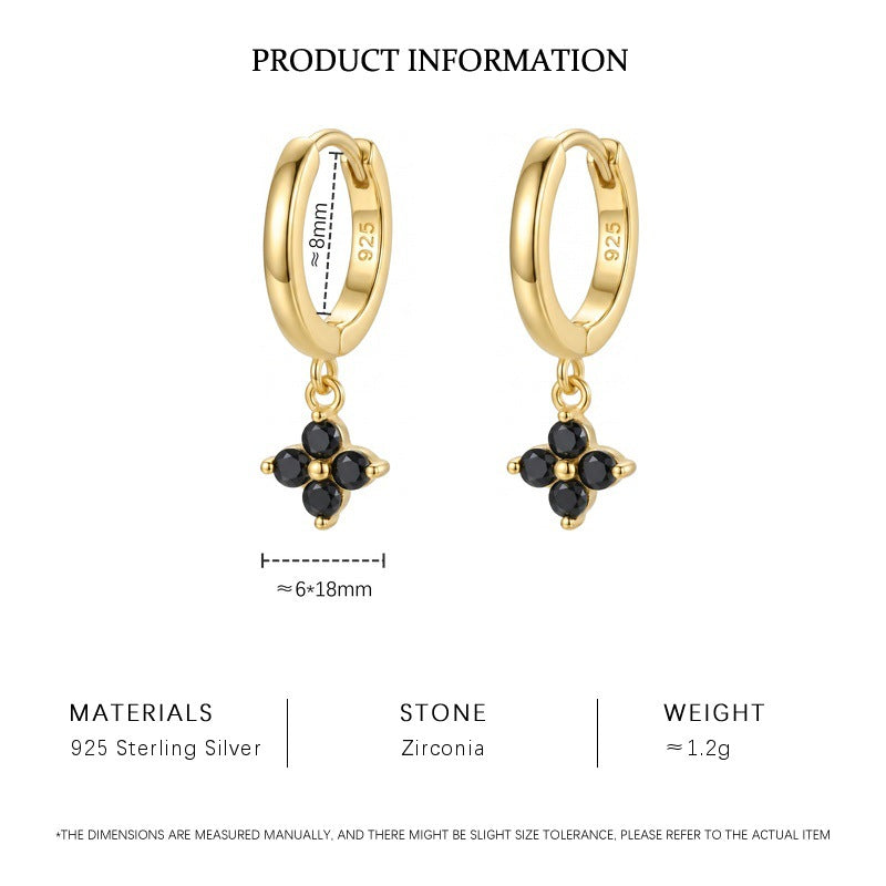Edgy Black CZ Ear Stack Set, Gold Plated – image 5