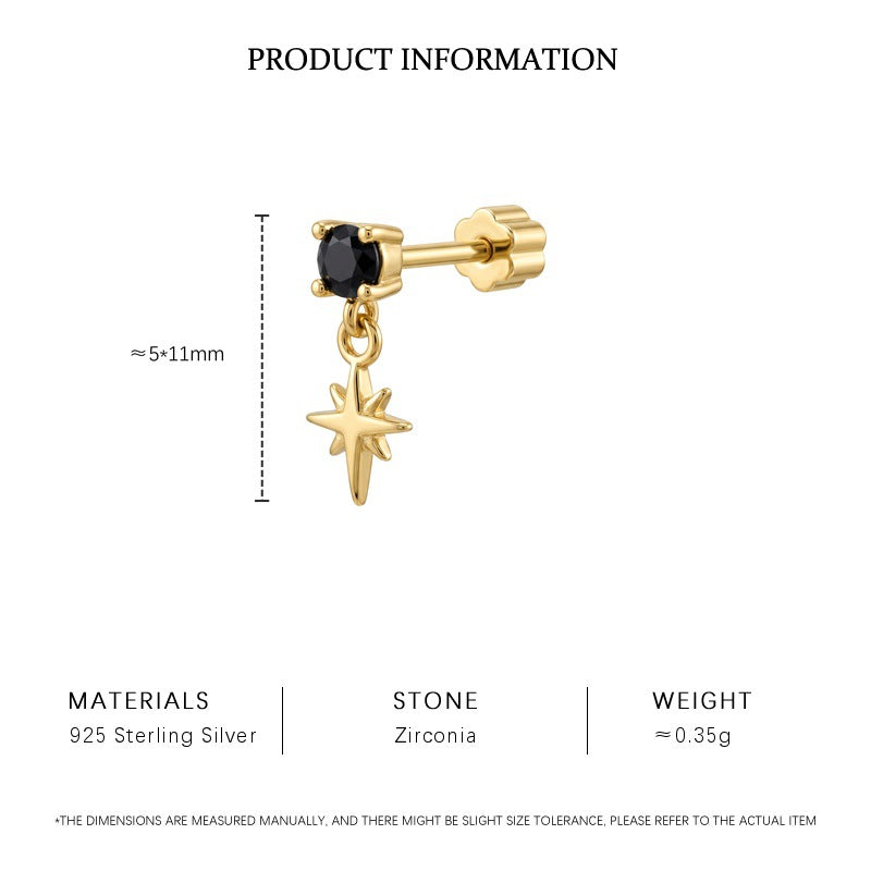Edgy Black CZ Ear Stack Set, Gold Plated – image 7