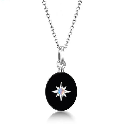 Black Onyx Synthetic Opal Pendant Necklace