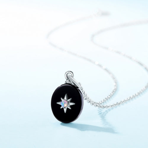 Black Onyx Synthetic Opal Pendant Necklace – gemstone jewelry supplier