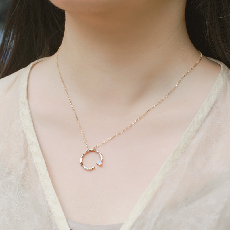 Blue Moonstone Pendant Necklace – detail view 3