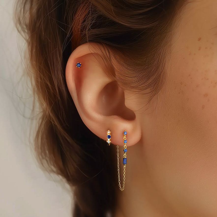 Blue Zircon Stud Earring Set – stud earrings in bulk