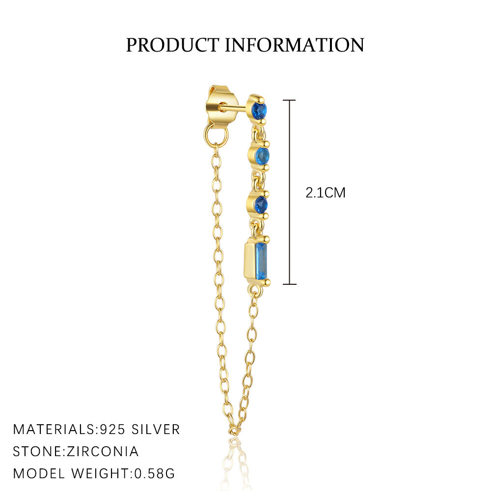 Blue Zircon Stud Earring Set – image 6