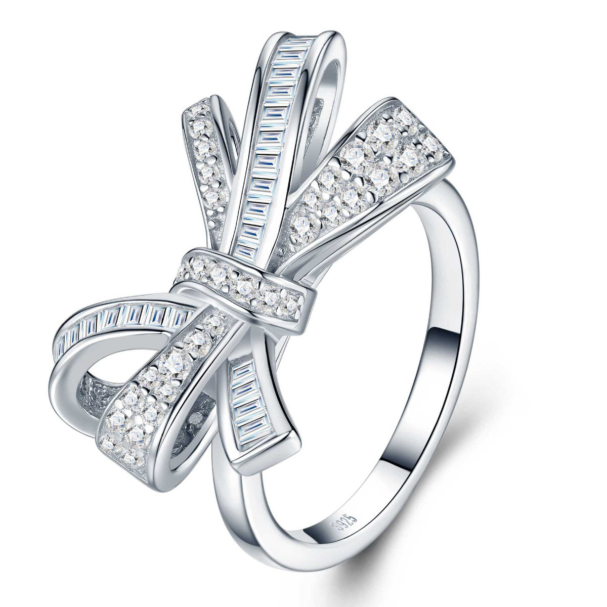 Bow-Knot T-Square Moissanite Ring – detail view 3