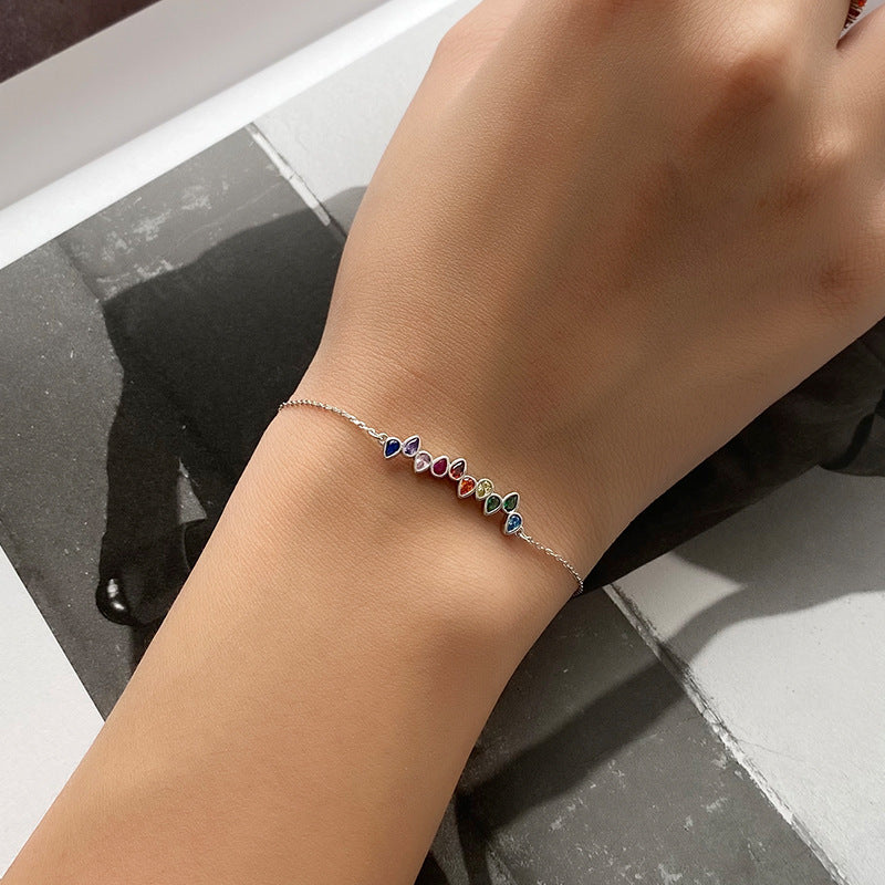 Bracelet Set with Colorful Zirconia – wholesale silver bracelets