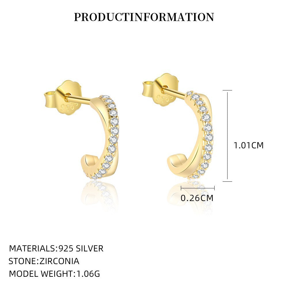 C-Shaped Zircon Stud – image 6