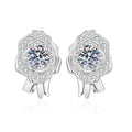 Camellia Moissanite Stud Earrings