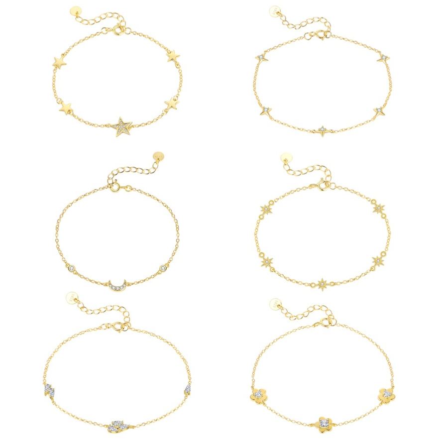 Celestial Floral Zirconia Bracelet Set