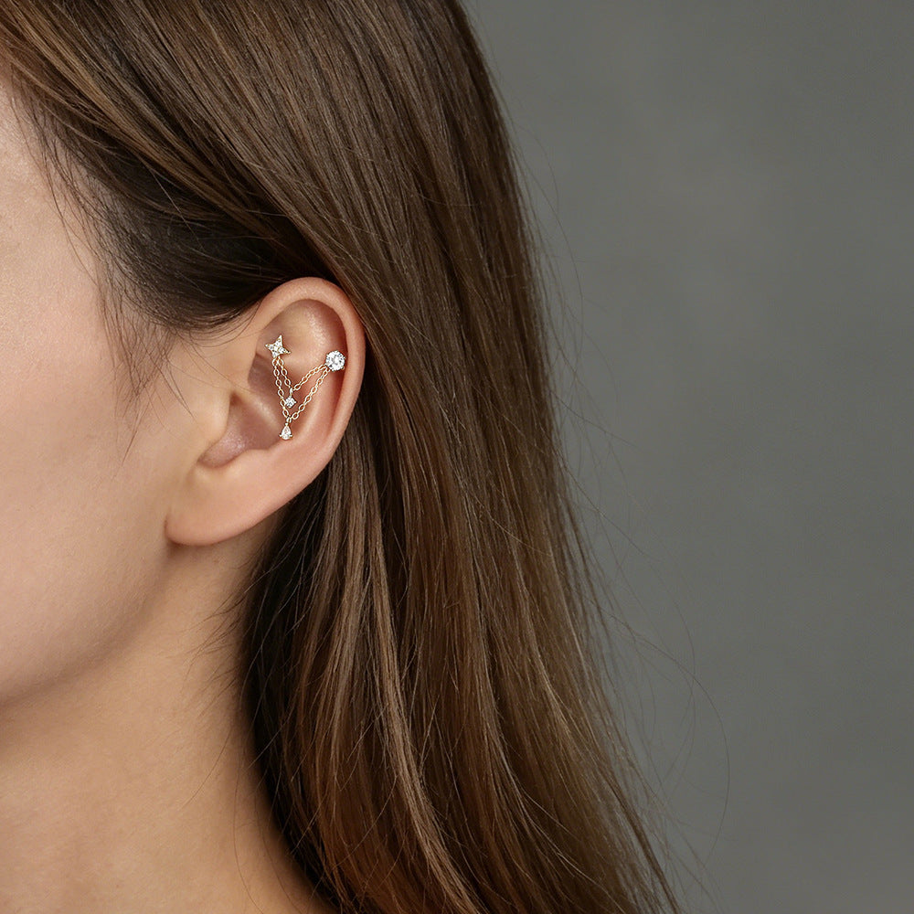 Chain Ear Bridge with Zirconia (Ear Tips Not Included) – image 4
