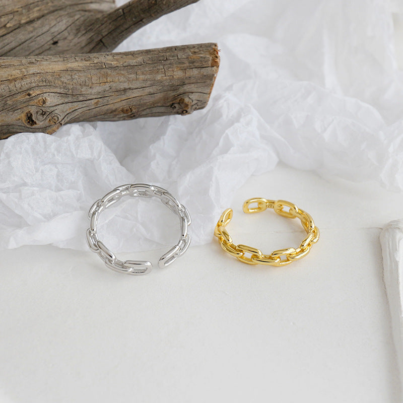 Classic Oval Chain Link Open Ring – chain link ring