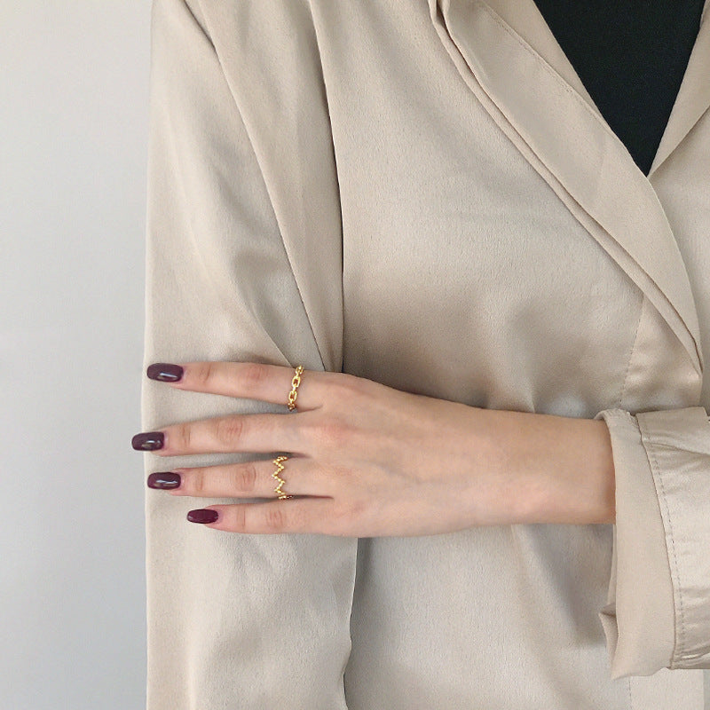Classic Oval Chain Link Open Ring – image 4