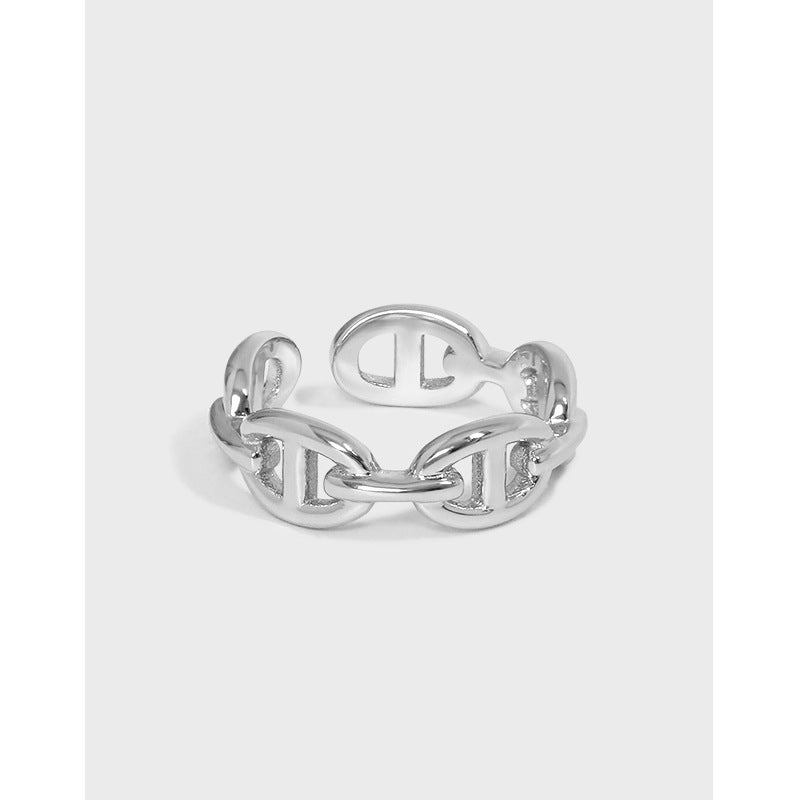 Sculptural Chain Link Open Ring
