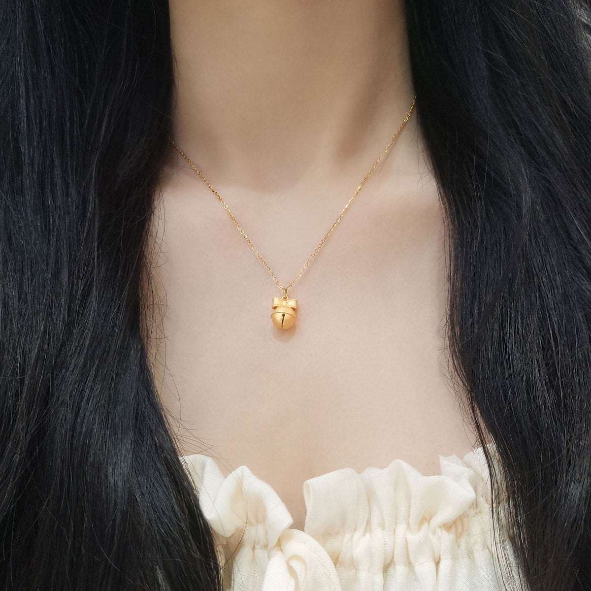 Christmas Bow and Bell Pendant Necklace – wholesale silver necklaces