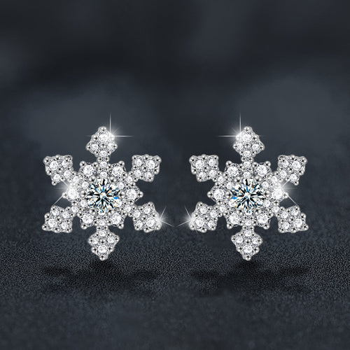 Moissanite Snowflake Christmas Earrings – wholesale moissanite jewelry