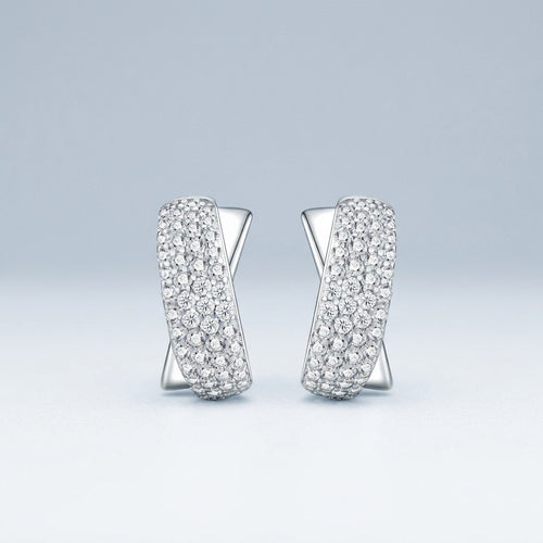 Chunky Moissanite J Hoop Earrings – wholesale moissanite jewelry