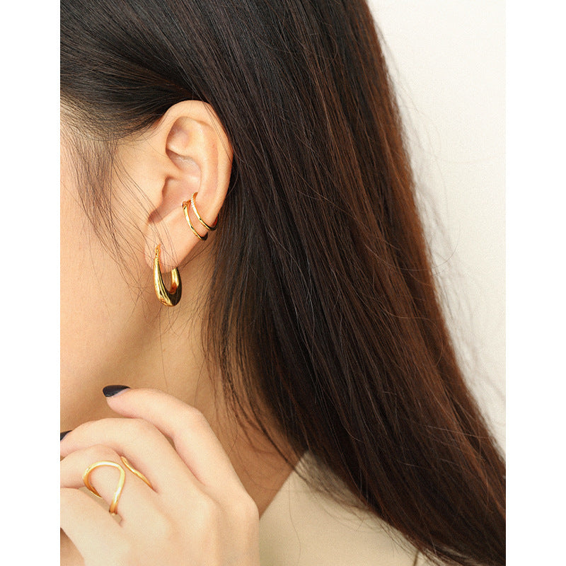 Chunky Teardrop Hoop Earrings – image 4