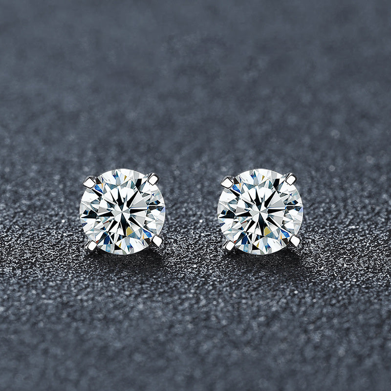 Four-Prong Moissanite Stud Earrings – wholesale moissanite jewelry