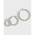 Rhodium Plated Classic Round Hoop Earrings