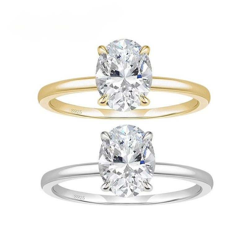 Dainty Oval 3CT Zircon Women's Ring