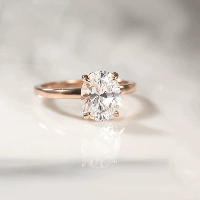 Dainty Oval 3CT Zircon Women's Ring – image 4