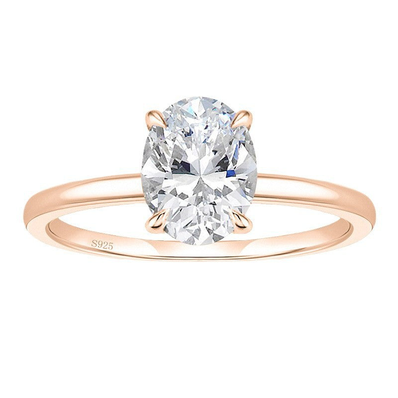 Dainty Oval 3CT Zircon Women's Ring – image 5