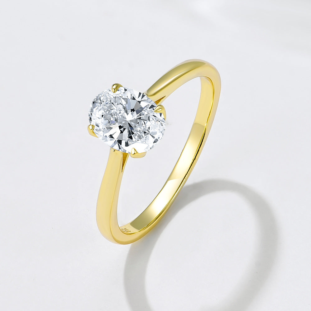 Classic Oval Moissanite Solitaire Ring