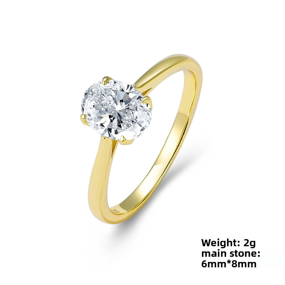 Classic Oval Moissanite Solitaire Ring – image 5
