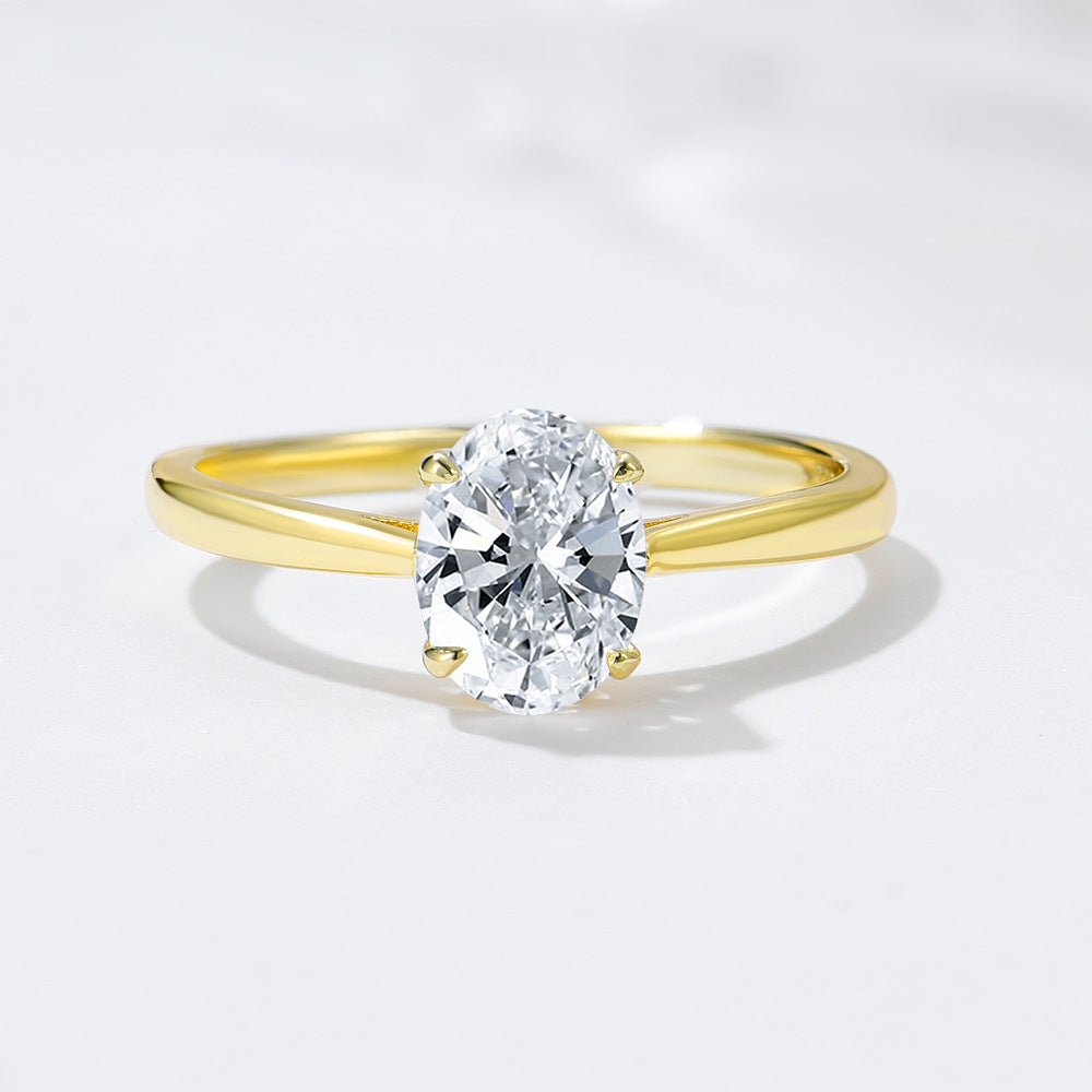 Classic Oval Moissanite Solitaire Ring – image 8