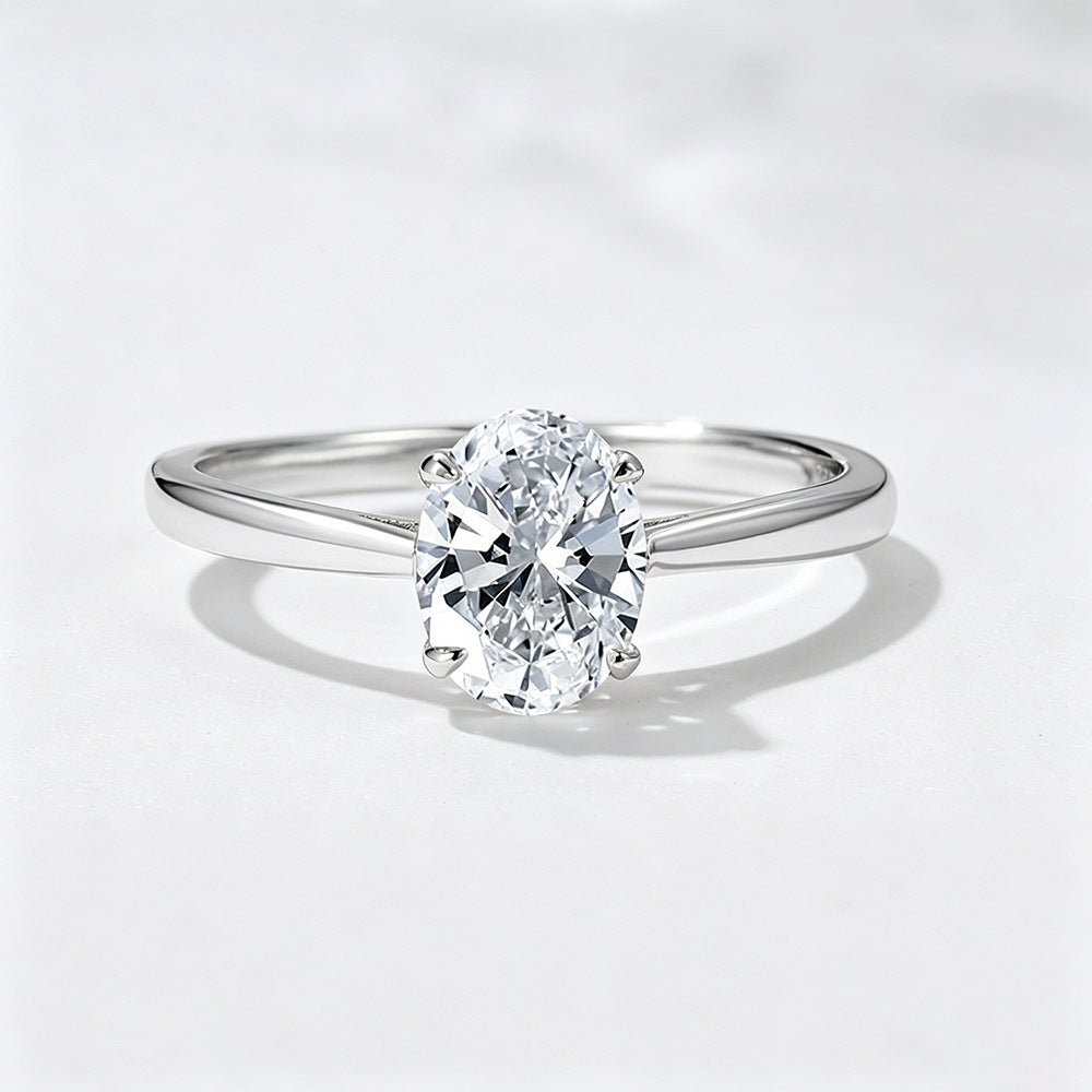 Classic Oval Moissanite Solitaire Ring – image 9