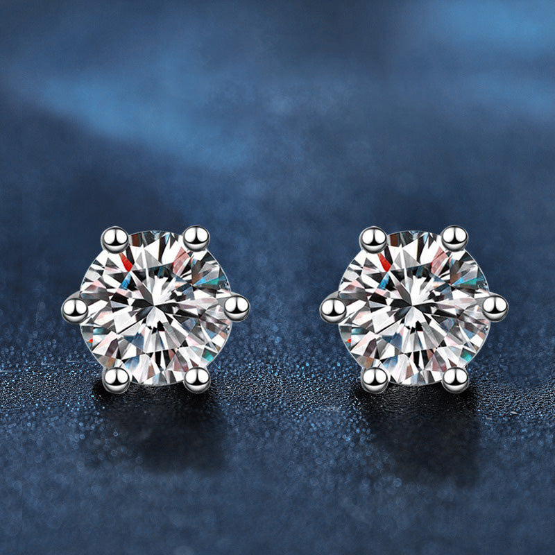 Six-Prong Moissanite Stud Earrings – wholesale moissanite jewelry