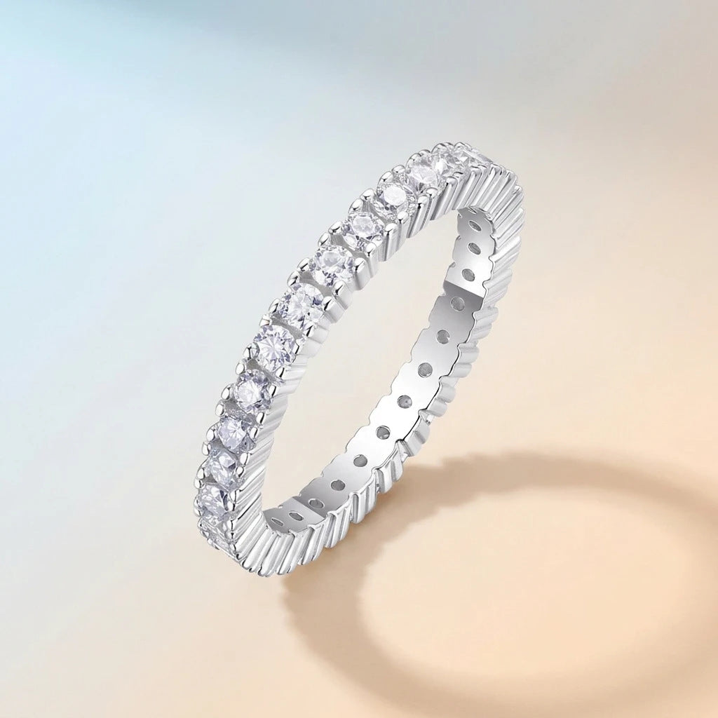 Closed-Band Fully Set Moissanite Ring – wholesale moissanite rings