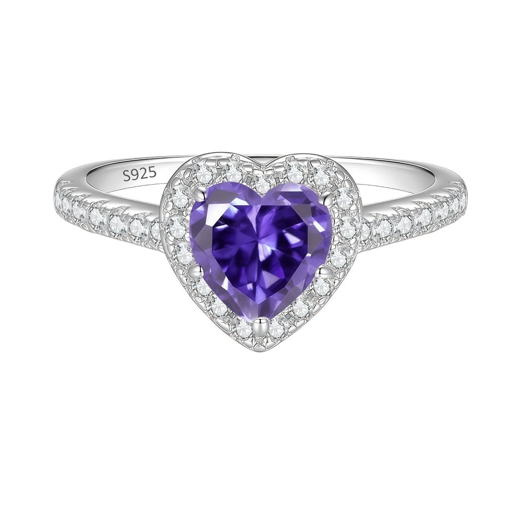 Colored Moissanite Heart Ring – image 13