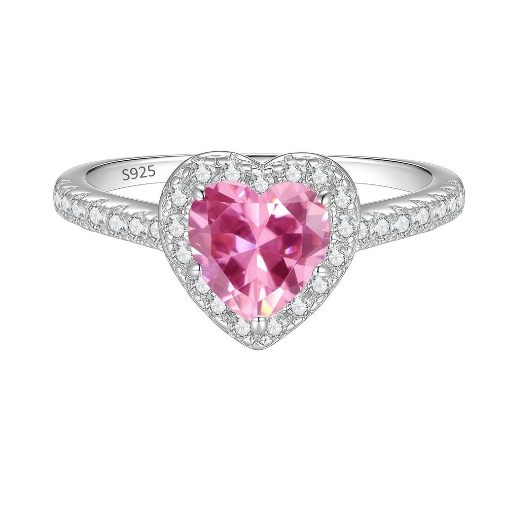 Colored Moissanite Heart Ring – image 6