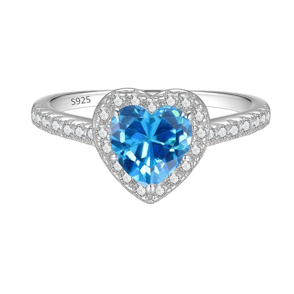 Colored Moissanite Heart Ring – image 7